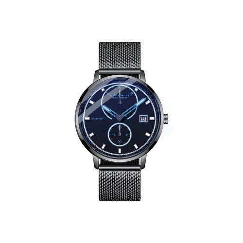 CERIEPON Кварцевый механизм Мужские часы 42 мм Черный