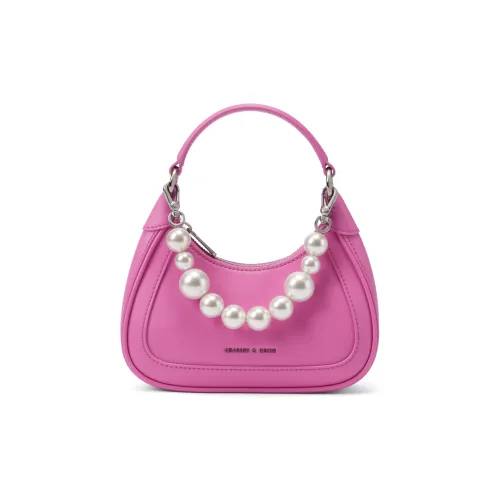 CHARLES KEITH ПУ (полиуретан) HART Сумка Сумка через плечо Маленькая Женская Бежевая Розовая