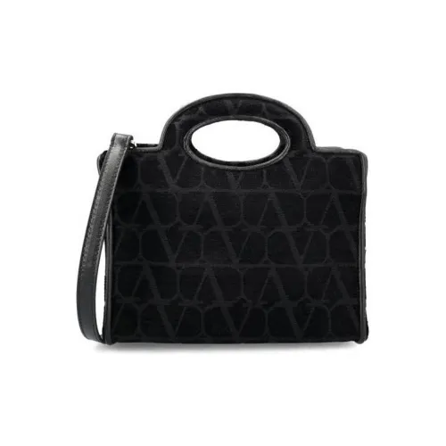 Valentino Sheepskin Ткань Tote Сумка на плечо Сумка Mini Женская Черная