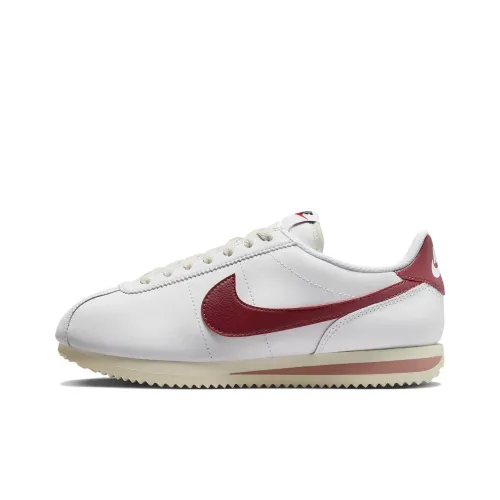 Nike Cortez Low Топ Повседневный Городской Коммутирование Беговые кроссовки Женские Белые Красные