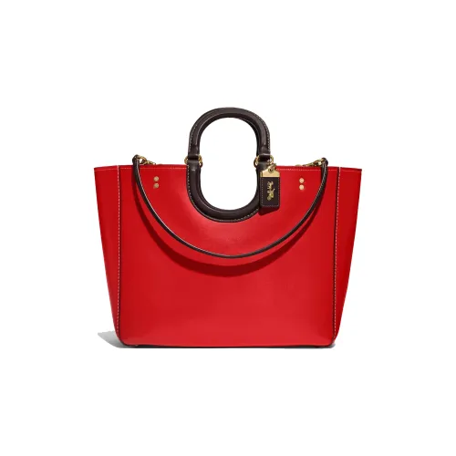 COACH Перчаточная дубленая кожа Тоут Сумка Сумка для покупок Сумка Сумка через плечо Большая Женская Красная