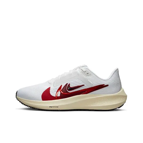 Nike Air Zoom Pegasus 40 Дышащий и Устойчивый Низкий Топ Повседневные Тренировочные Беговые Кроссовки Женские Белый Красный Черный
