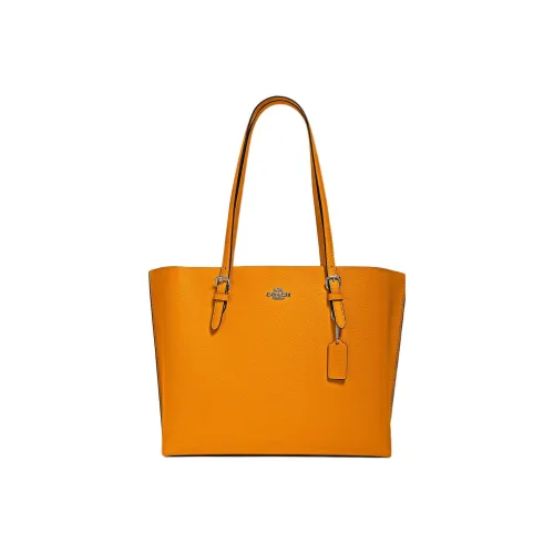 COACH Mollie Кожа Тоут Сумка Сумка для покупок Сумка на плечо Большая Женская Апельсин