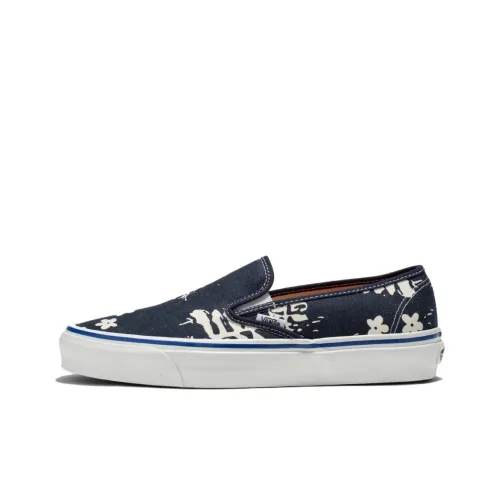 Vans Slip On Series Low Топ Скейтборд Кроссовки Унисекс Синий Белый