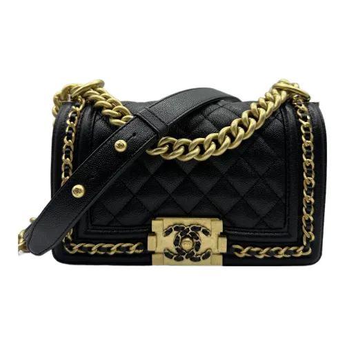 CHANEL Leboy23P Spring Summer Яркий с рельефом Телячья кожа Сумка с клапаном Сумка через плечо Сумка на плечо Женская Черная