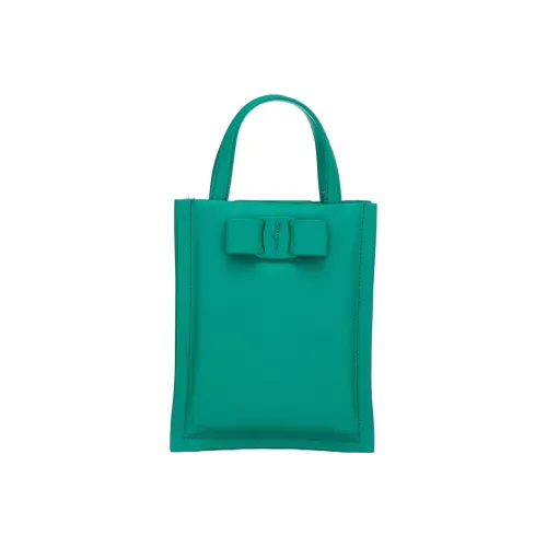 FERRAGAMO Viva Коровья кожа Маленькая квадратная сумка Сумка через плечо Сумка мини Женская Изумрудно-зеленая