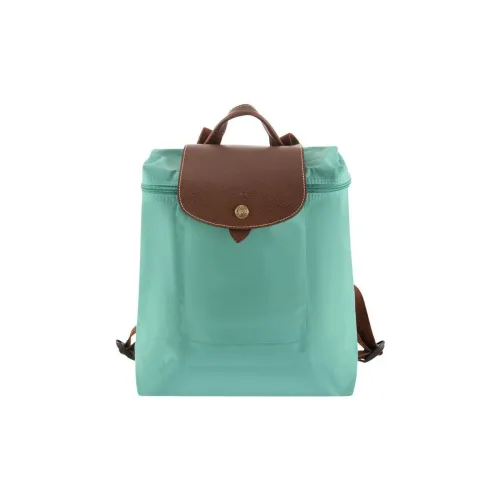 LONGCHAMP Le Pliage Переработанный холст с кожей Комбинированный рюкзак Мини Женский Бирюзовый Синий