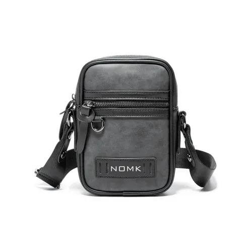 NOMK ПУ (полиуретан) Маленькая квадратная сумка через плечо Маленькая унисекс Черная Серая