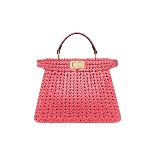 FENDI Peekaboo ISeeU Кожа Сумка через плечо Сумка Маленькая Женская Розовая