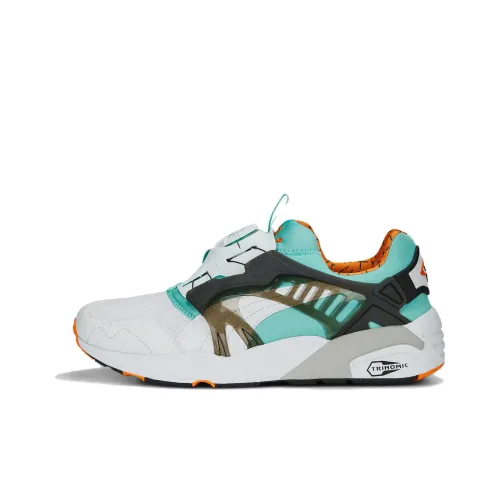 PUMA Disc Blaze Slip-resistant Abrasion-resistant Low Top Беговые кроссовки Унисекс Белый Зеленый