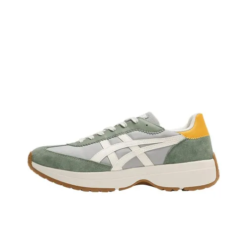 Onitsuka Tiger Traidio Slip-resistant Abrasion-resistant Low Top Спортивная Повседневная Обувь Унисекс Зеленый Серый