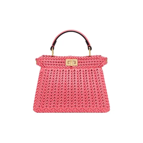 FENDI Peekaboo ISeeU Кожа Сумка через плечо Сумка Экстра Маленькая Женская Розовая