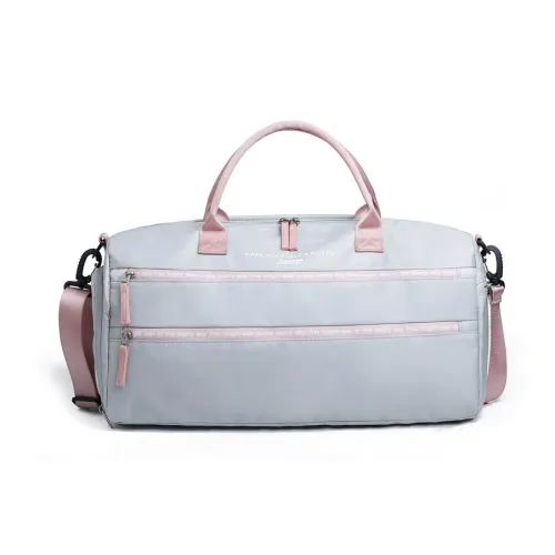 LOVERPUSS Нейлоновая дорожная сумка сумка для тренировок сумка через плечо сумка для спортзала унисекс серо-розовый черный