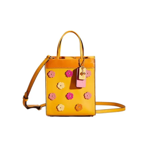 COACH Cashin Дубленая кожа Тоут Сумка Мини Женская Желтая