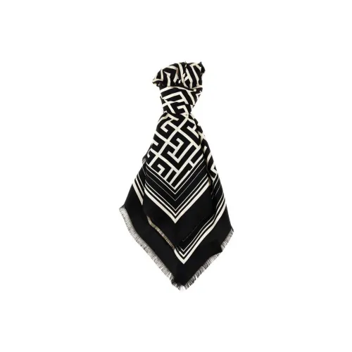 BALMAIN Шелковые шарфы Черный Унисекс
