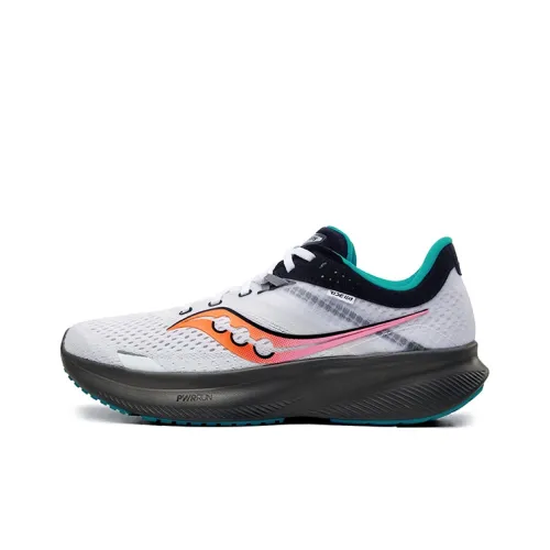 Saucony Ride 16 Низ Резистентный к истиранию Низкий Топ Тренировочные Беговые кроссовки Мужские Белый Оранжевый