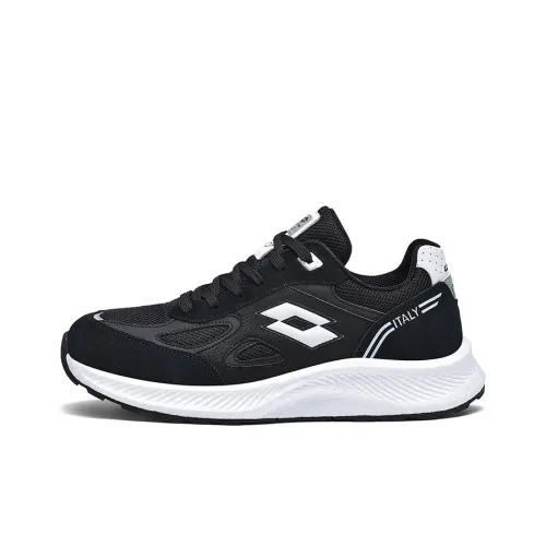 LOTTO Slip-resistant Abrasion-resistant Low Top Casual Running Shoes Men's Black White