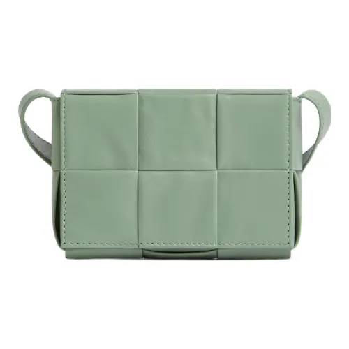 Bottega Veneta Cassette Коровья кожа Small Block Маленькая квадратная сумка Сумка через плечо Мини Женская Шалфейно-зеленый