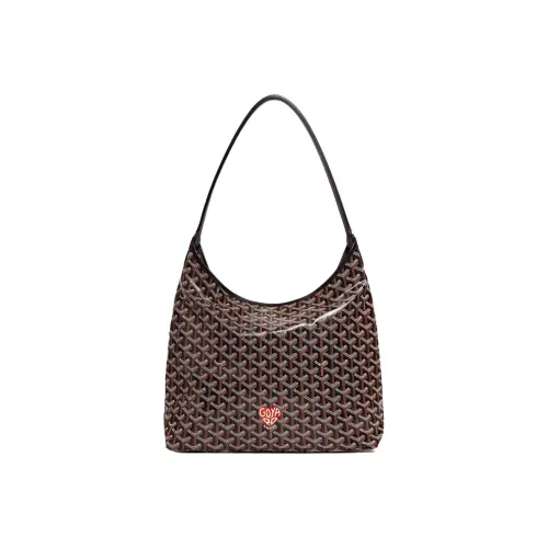 GOYARD Bohème Hobo Холст с кожей Сумка-хобо Сумка на плечо Сумка на плечо Женская Черная Красная Маленькое сердце Edition