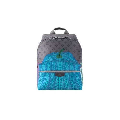 LOUIS VUITTON Yayoi Kusama Коллаборация Discovery Покрытый холст Рюкзак Мужской Серый