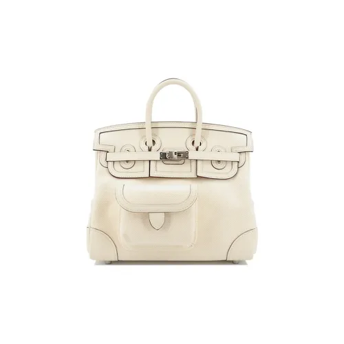 HERMES Birkin Canvas Swift Birkin Bag Medium Women's I2 Nata Cream White