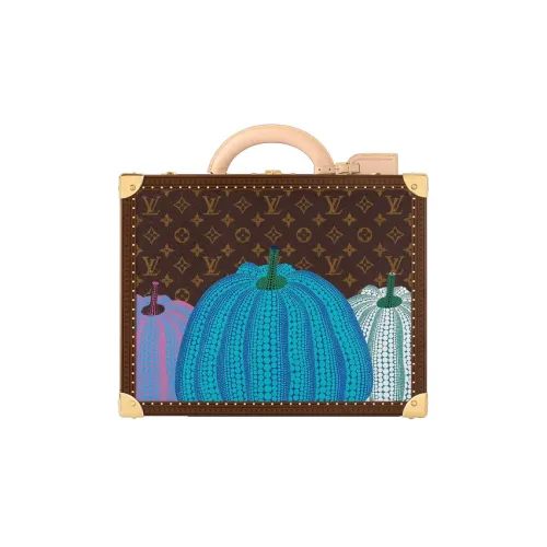 LOUIS VUITTON Yayoi Kusama Совместный Фонд Cotteville Покрытый холст Твердый Чехол Чемодан Хранение Коробка Унисекс Коричневый