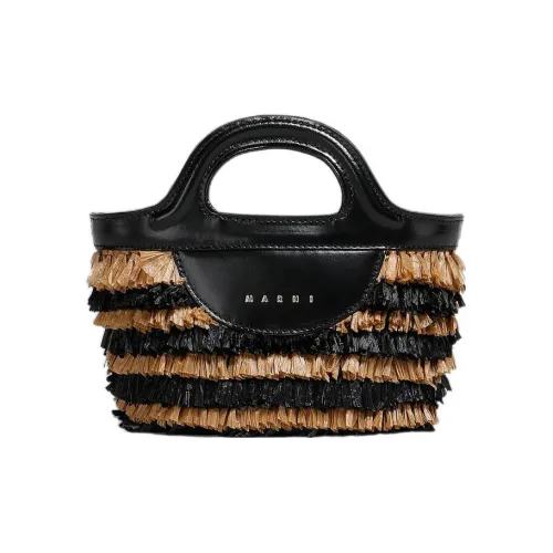 MARNI TROPICALIA Кожа Сумка через плечо Сумка Маленькая Женская Черная Карамель