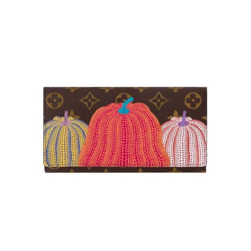 LOUIS VUITTON Yayoi Kusama Коллаборация Покрытый холст Кошелек Клатч Женские Многоцветный