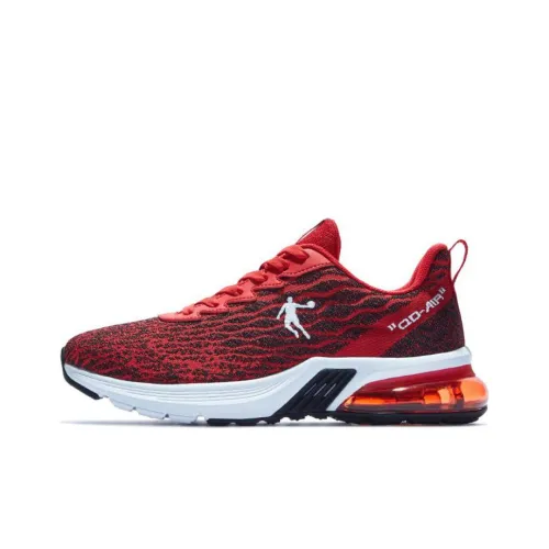 QIAODAN Slip-resistant Abrasion-resistant Low-top Беговые кроссовки Мужские Черные Красные