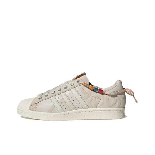 Adidas Originals Superstar 80s Low Топ Скейтборд Кроссовки Унисекс Белый Коричневый