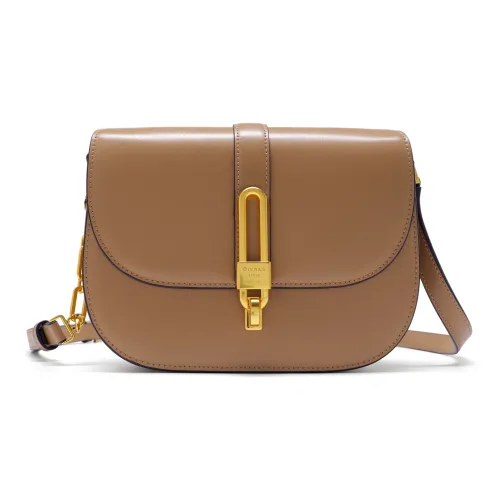 DILAKS Сумка из коровьей кожи Saddle Маленькая квадратная сумка Сумка через плечо Маленькая Женская Маккиато Коричневый