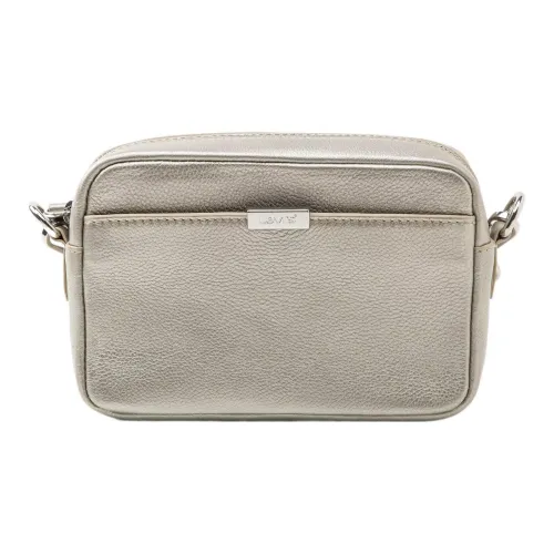 Levi's Full Корова Зернистая Кожа Камера Сумка Сумка через плечо Стандартная Женская Светло-Золотая