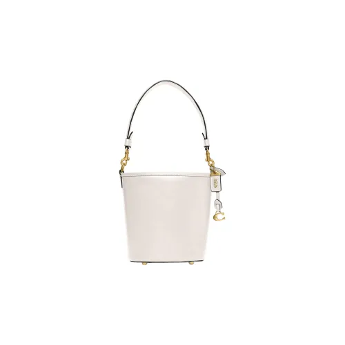 COACH Коровья кожа Ведрообразная сумка Сумка Сумка через плечо Сумка через плечо Мини Женская Белая