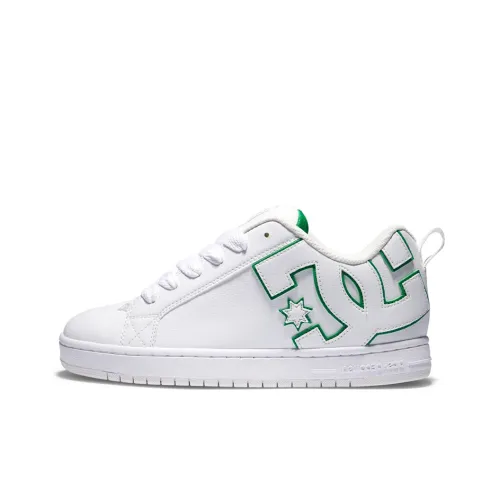 DC Shoes Court Graffik Slip Resistant Abrasion Resistant Низкие Кроссовки для скейтбординга Мужские Белые Зеленые
