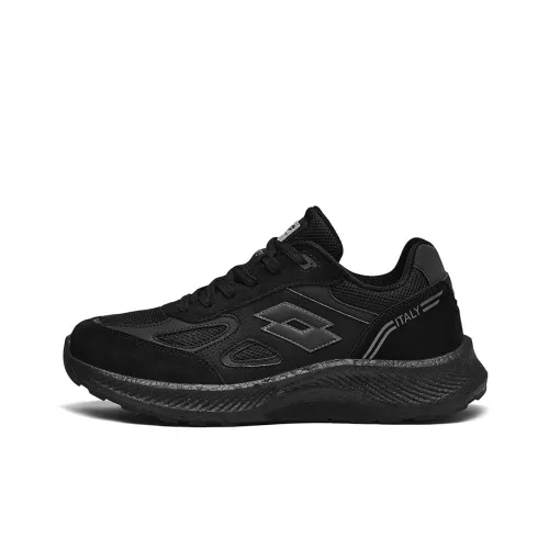 LOTTO Hoshino Slip-resistant Abrasion-resistant Low Top Casual Shoes Men's Black Лотто Hoshino Противоскользящий Устойчивый к истиранию Низкий Топ Повседневная Обувь Мужская Черная