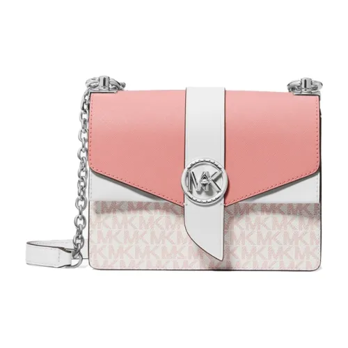 MICHAEL KORS Greenwich Маленькая Квадратная Сумка-Конверт Сумка через плечо Маленькая Женская Светло-Розовая