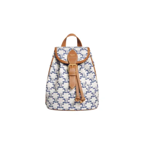 CELINE Холст и Кожа Рюкзак Женские Синий Белый