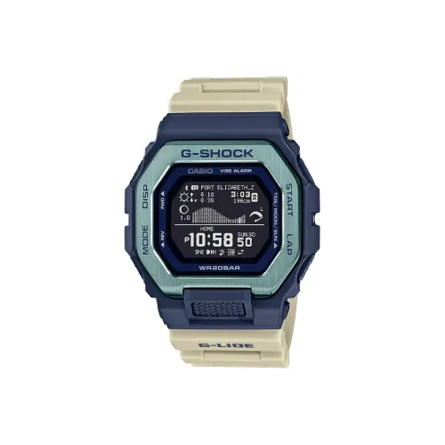 CASIO G Lide Series Кварцевый механизм Смольный ремешок Часы Мужские Синий циферблат