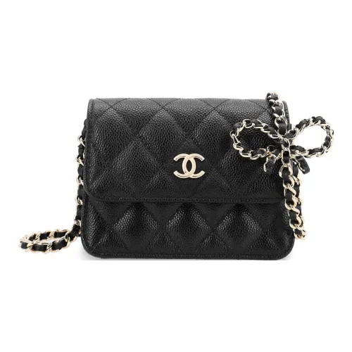 Chanel WOC С рельефом Тисненый Зернистая кожа личи Коровья кожа Кошелек на цепочке Сумка с клапаном Сумка через плечо