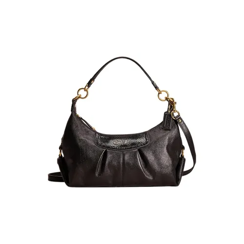 COACH Hobo кожаная сумка через плечо сумка большая женская черная