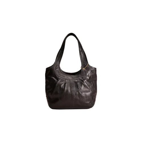 COACH Ergo Плиссированная кожа тоут сумка для покупок сумка сумка через плечо женская черная