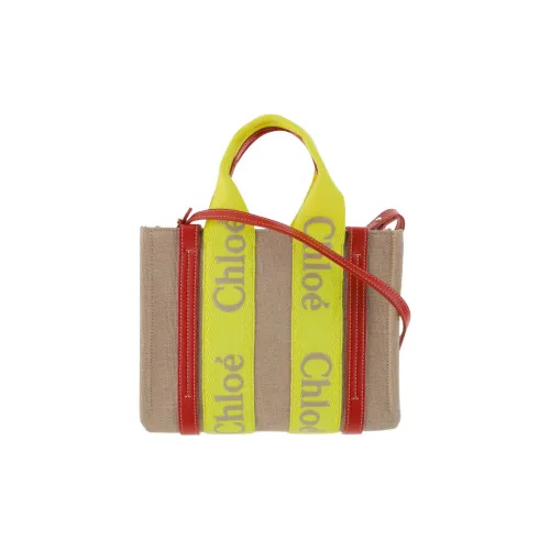 Chloe Древесный Лён Холст Кожа Сумка Холст Сумка Тоут Сумка Сумка через плечо Сумка Маленькая