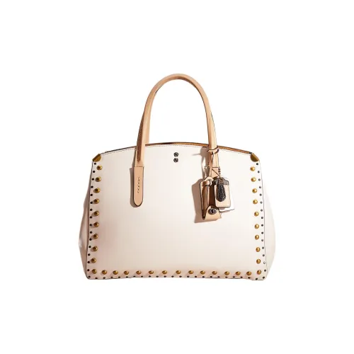 COACH Cooper Дубленая кожа Перчатка Сумка Kelly Сумка Большая Женская Мел Белый