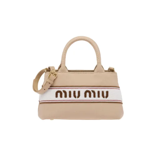 MIU MIU Canvas Bag Shoulder Bag Handbag Regular Women's Nude