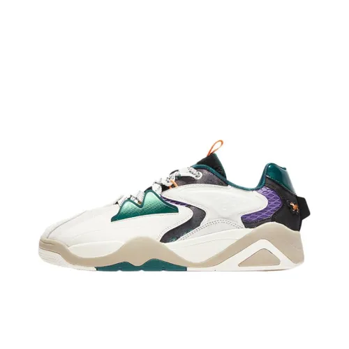 SHANXIBOWUGUAN x QIAODAN Красный глаз Амортизаторы Slip-resistant Низкий топ Скейтборд Кроссовки Мужские Белый Зеленый Фиолетовый