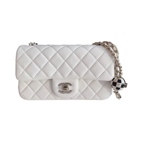 CHANEL 23C Spring Classic Flap CF Овчина Сумка через плечо Женская Белая