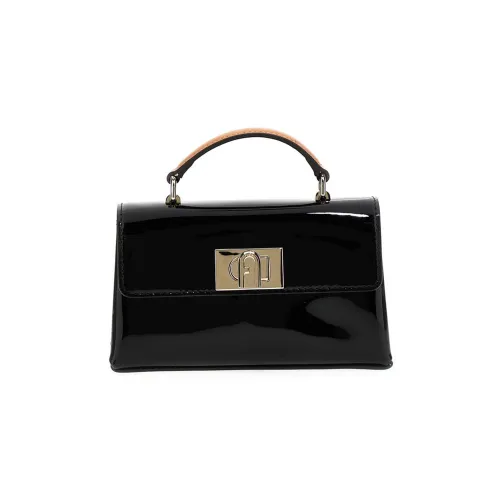 Furla Лакированная кожа Сумка через плечо Сумка Мини Женская Черная