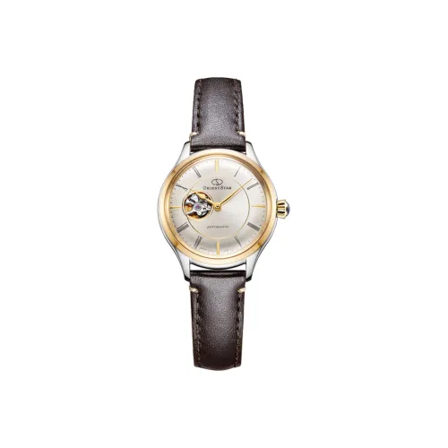 ORIENT STAR Автоматический Механический Механизм Кожаный Ремешок Часы Женские Белый Циферблат RE DWND0010G00B