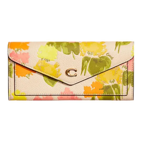 COACH Wyn Полированная песчаная кожа клатч кошелек для монет кошелек маленький женский многоцветный