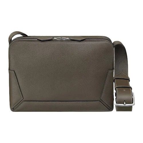 HERMES Evergrain Телячья кожа Курьерская сумка Сумка через плечо Мужская Лесной зеленый